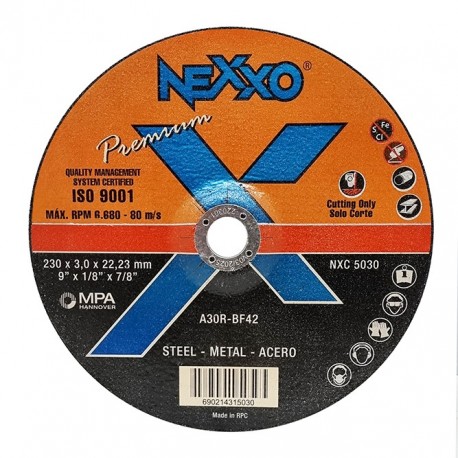 Disco de Corte Nexxo Premium Acero Carbono 9